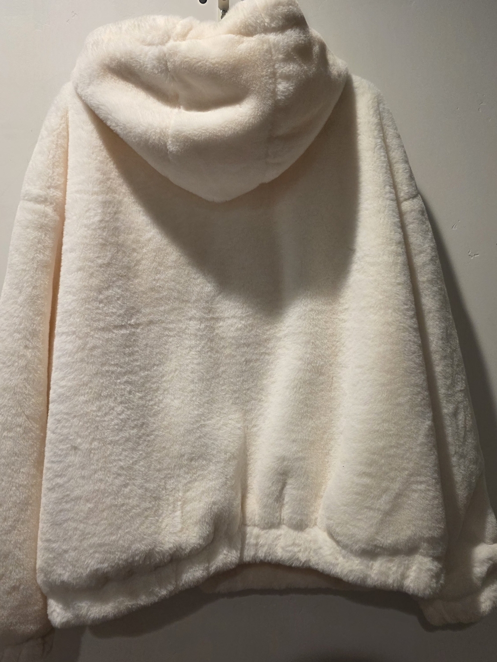 Plush Hooded Zip Jacket - Cream - Picture 12 of 15